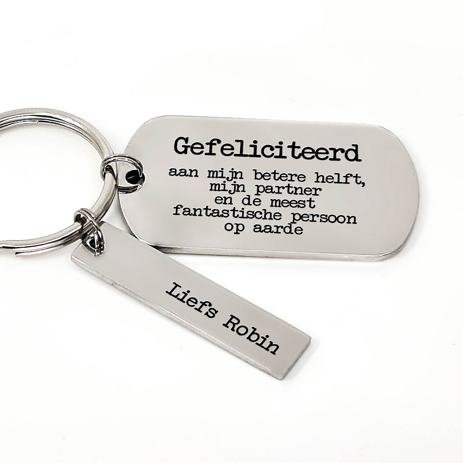 Gefeliciteerd Aan Mijn Betere Helft Sleutelhanger - Bella Mia