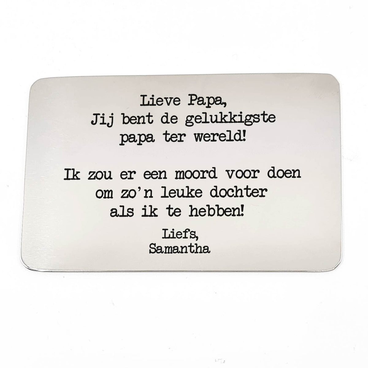 Gelukkigste Papa Ter Wereld - Dochter - Stalen Kaartje - Bella Mia