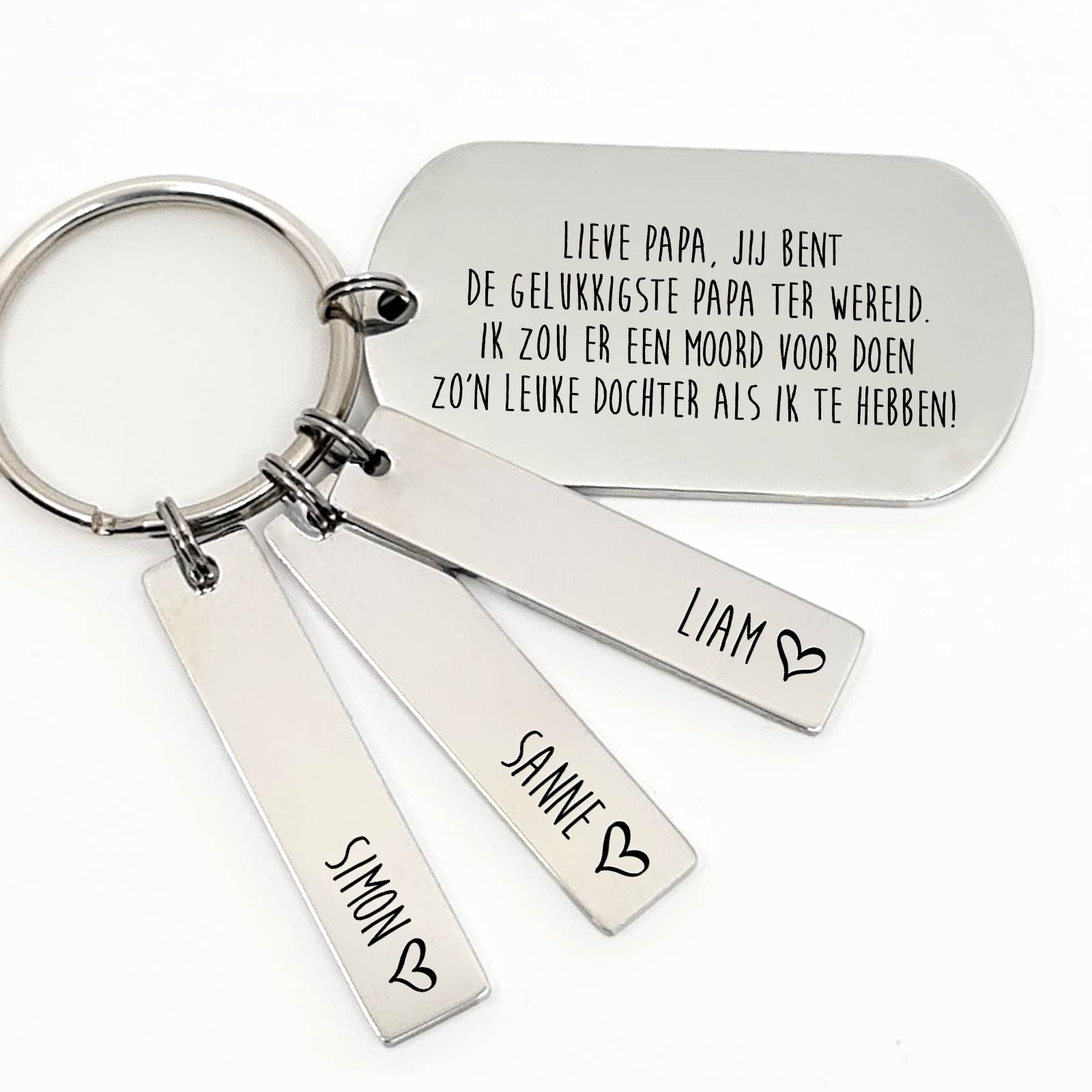 Gelukkigste Papa ter Wereld, Leuke Dochter Sleutelhanger - Bella Mia