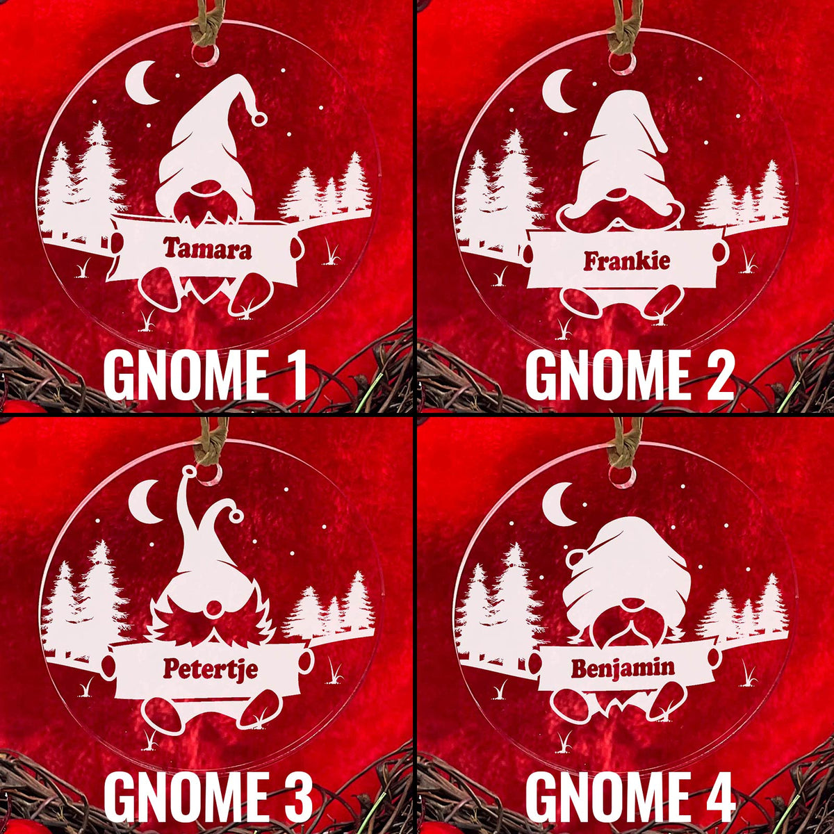 Gnomes! Plexiglas Kerstbal - Bella Mia