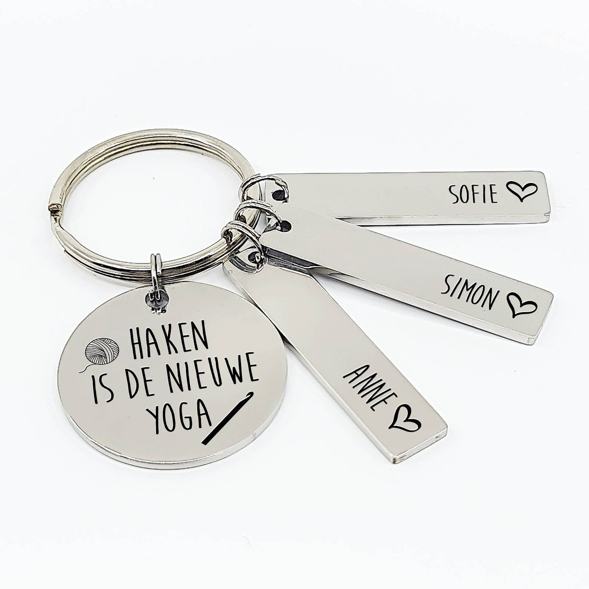 Haken Is De Nieuwe Yoga Sleutelhanger - Bella Mia