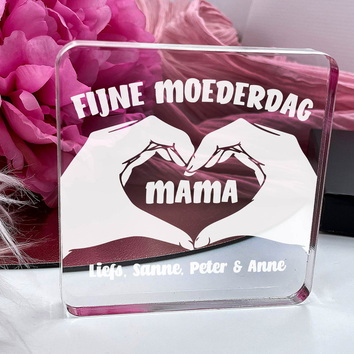 Hart teken voor Mama Plexi Glas Cadeau - Bella Mia