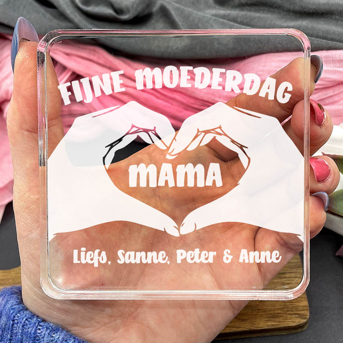 Hart teken voor Mama Plexi Glas Cadeau - Bella Mia