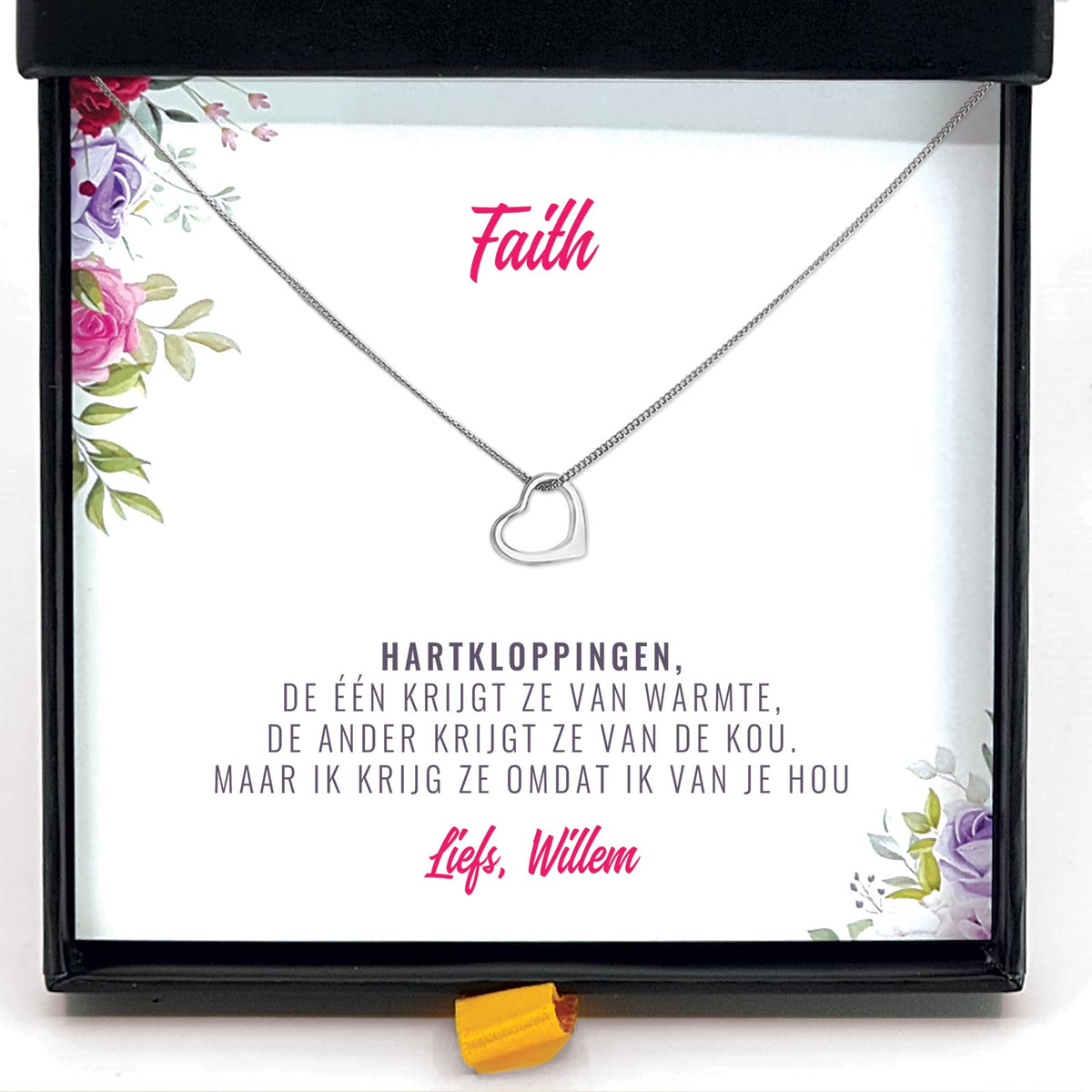 Hartkloppingen Omdat Ik Van Je Hou Ketting - Bella Mia