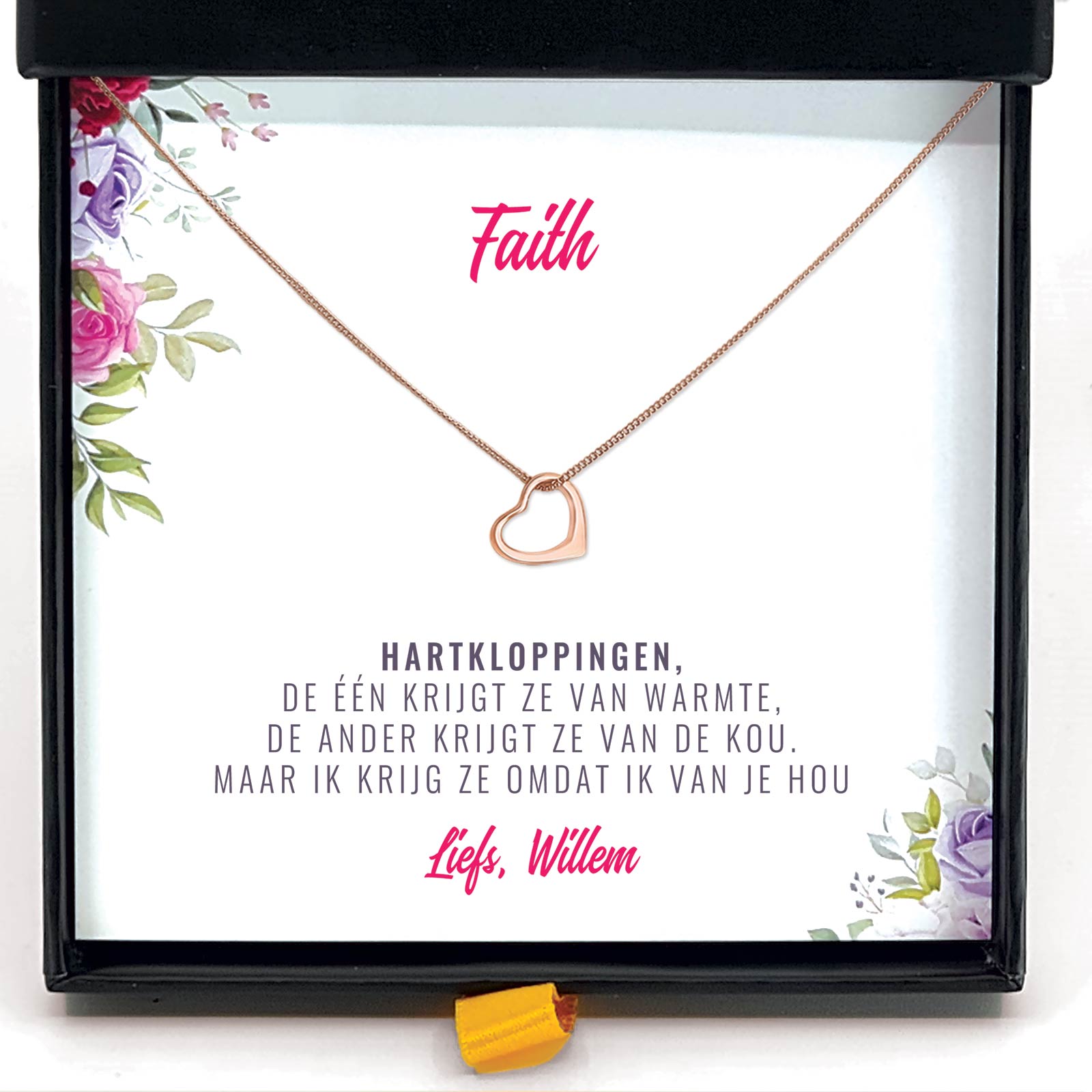 Hartkloppingen Omdat Ik Van Je Hou Ketting - Bella Mia
