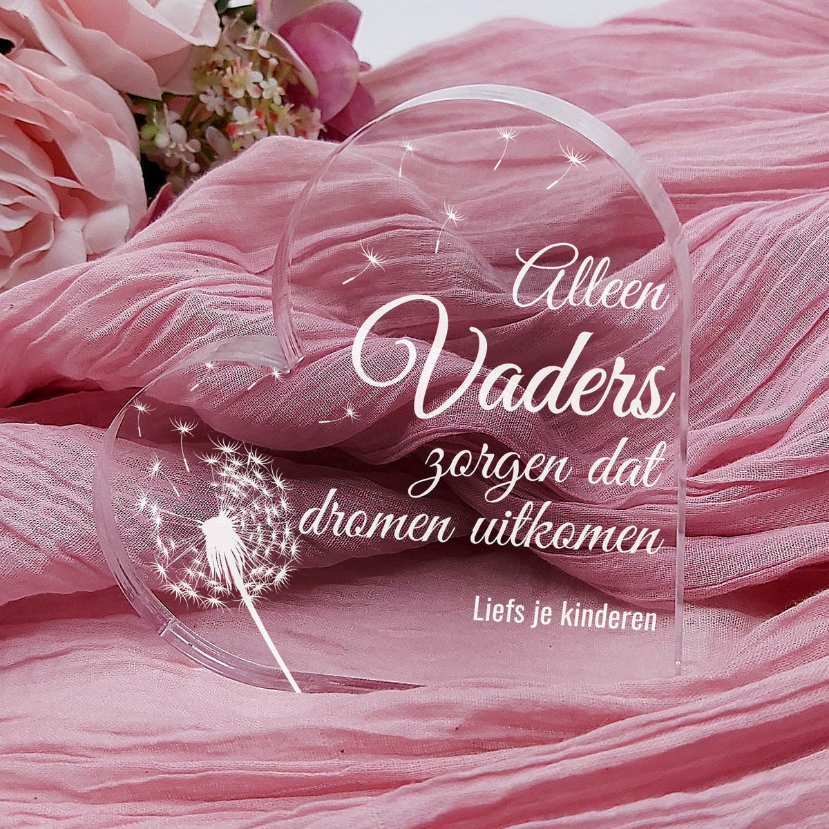 Herinnerings Hart van Plexi Glas - Dromen Die Uitkomen - Bella Mia