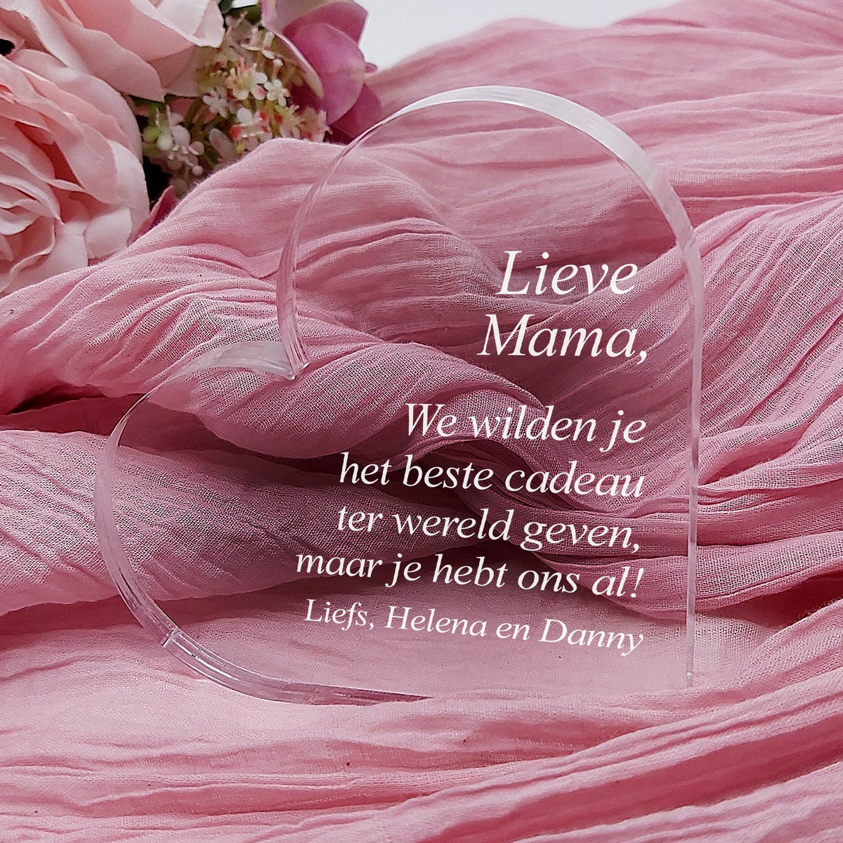 Het beste cadeau is ons - Mama Hart van Plexi Glas - Bella Mia