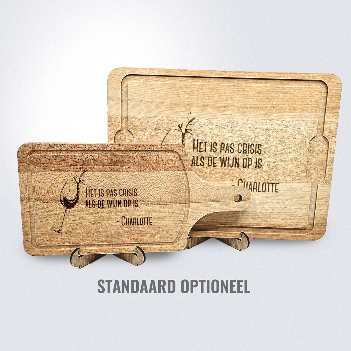 Het Is Pas Crisis Als De Wijn Op Is Snijplank - Bella Mia