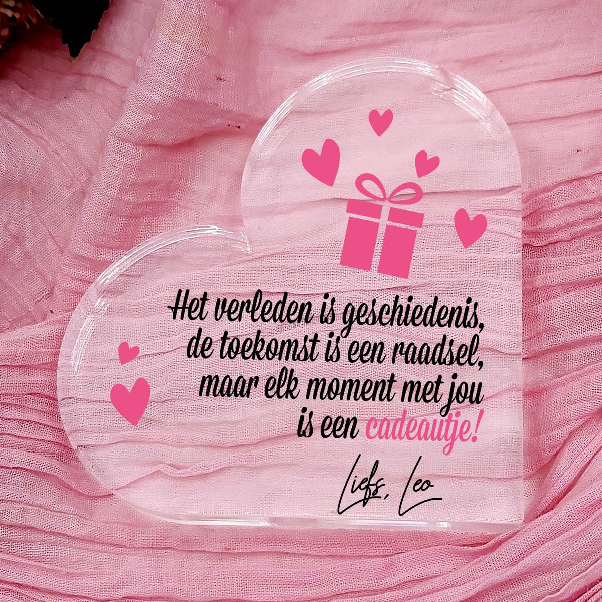 Het verleden is geschiedenis - Hart van Plexiglas - Bella Mia