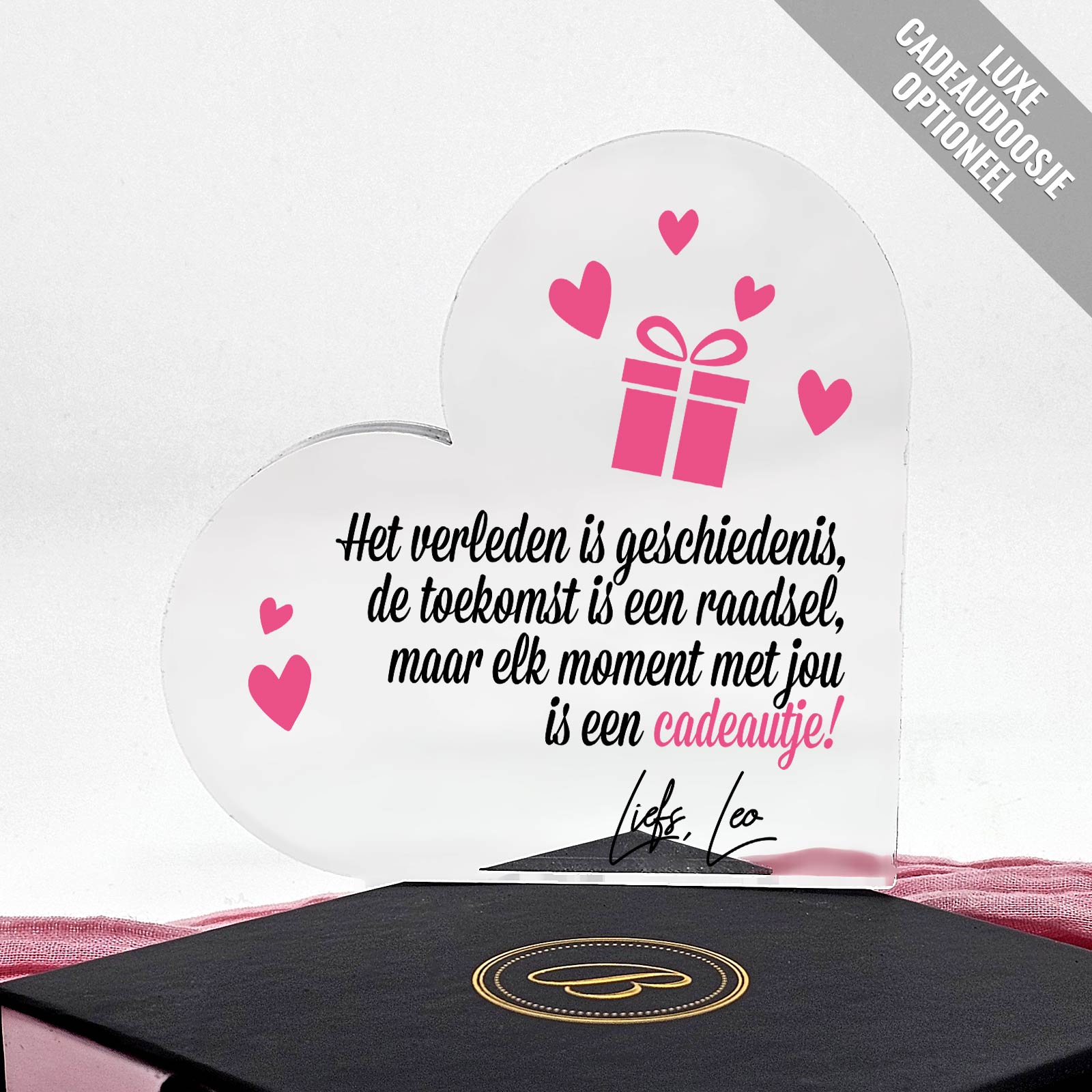 Het verleden is geschiedenis - Hart van Plexiglas - Bella Mia