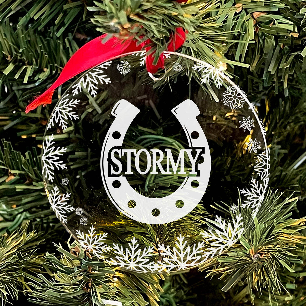 Hoefijzer Kerstballen met eigen naam - Bella Mia