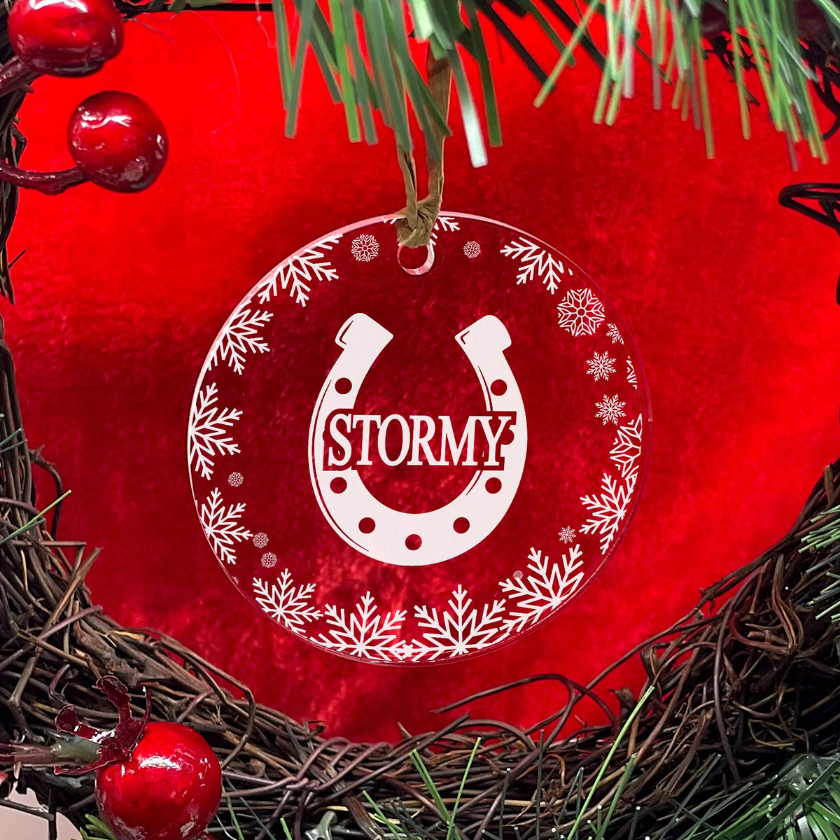 Hoefijzer Kerstballen met eigen naam - Bella Mia