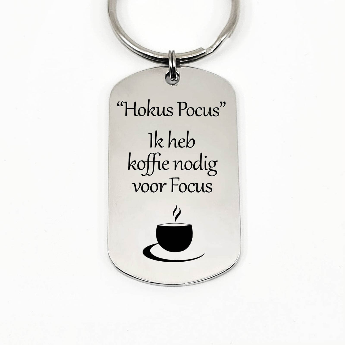 &quot;Hokus Pocus&quot; Ik Heb Koffie Nodig Voor Focus Sleutelhanger - Bella Mia