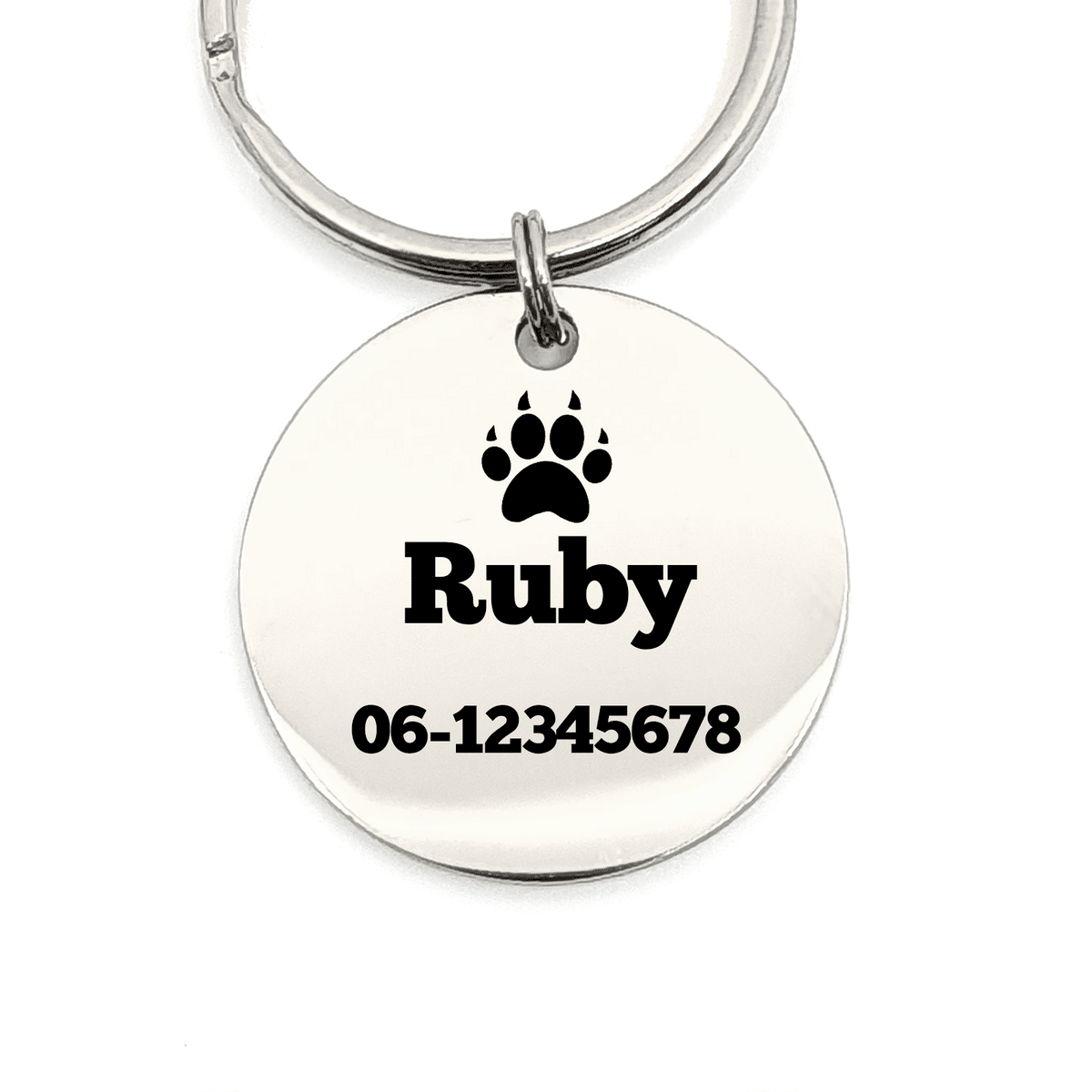 Honden of Katten Penning Custom met Telefoonnummer - Bella Mia