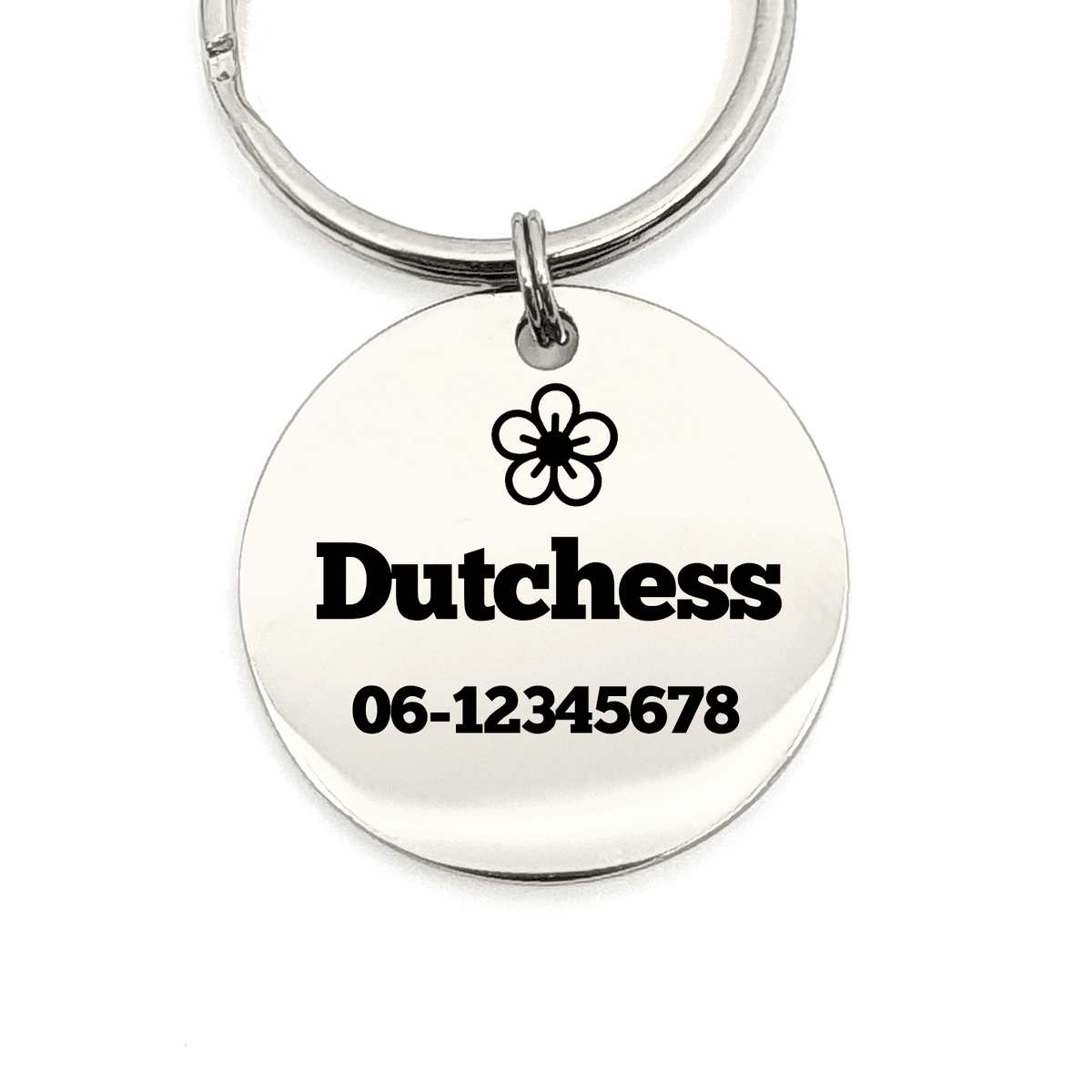 Honden of Katten Penning Custom met Telefoonnummer - Bella Mia