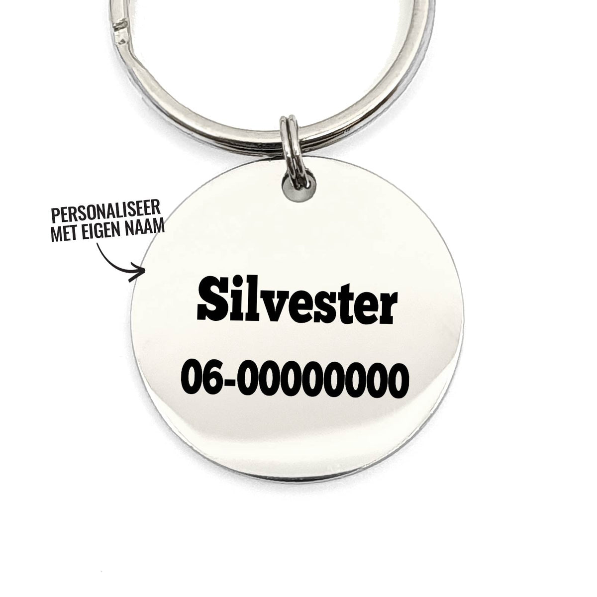 Honden of Katten Penning Custom met Telefoonnummer - Bella Mia