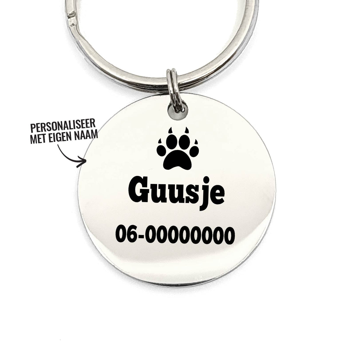 Honden of Katten Penning Custom met Telefoonnummer - Bella Mia