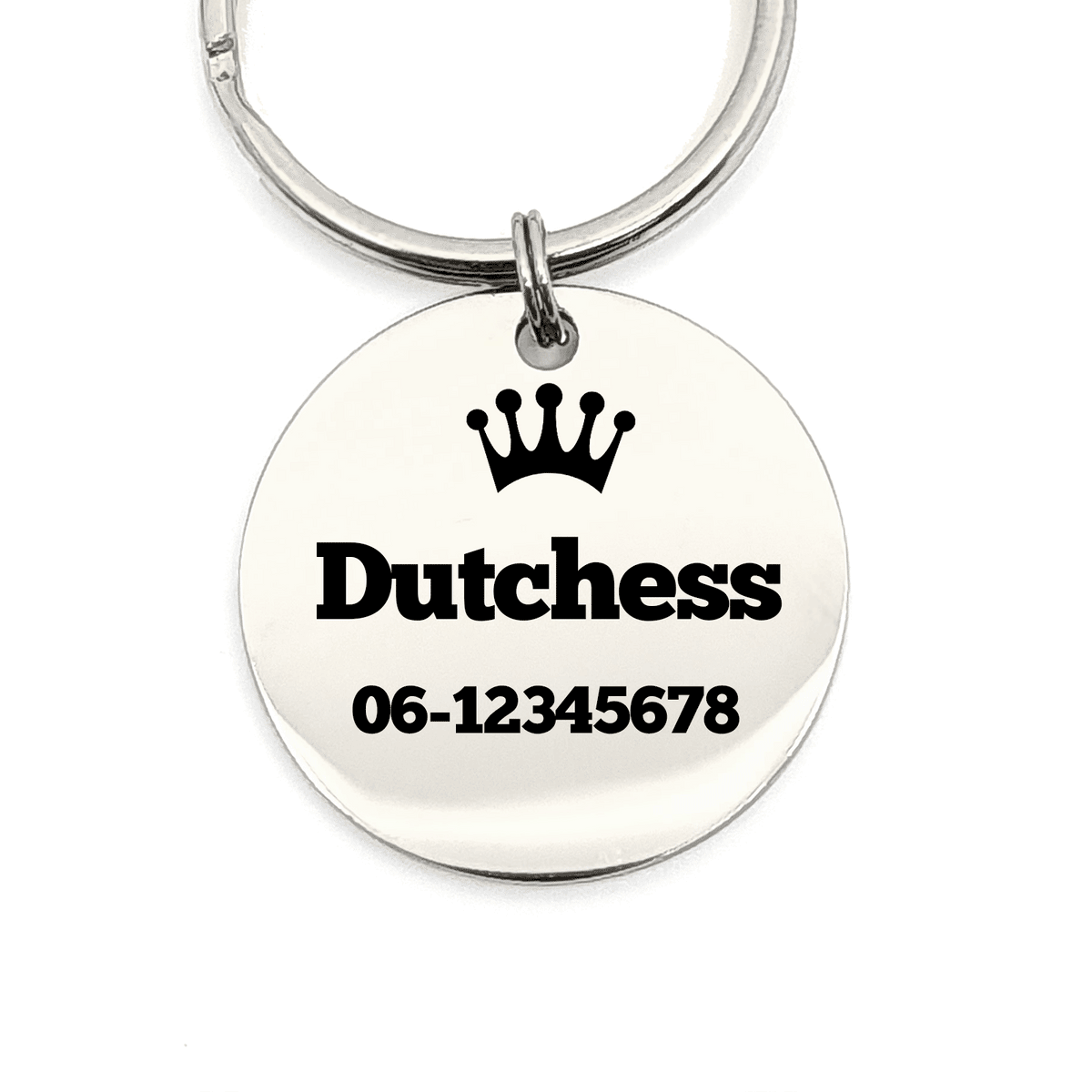 Honden of Katten Penning Custom met Telefoonnummer - Bella Mia