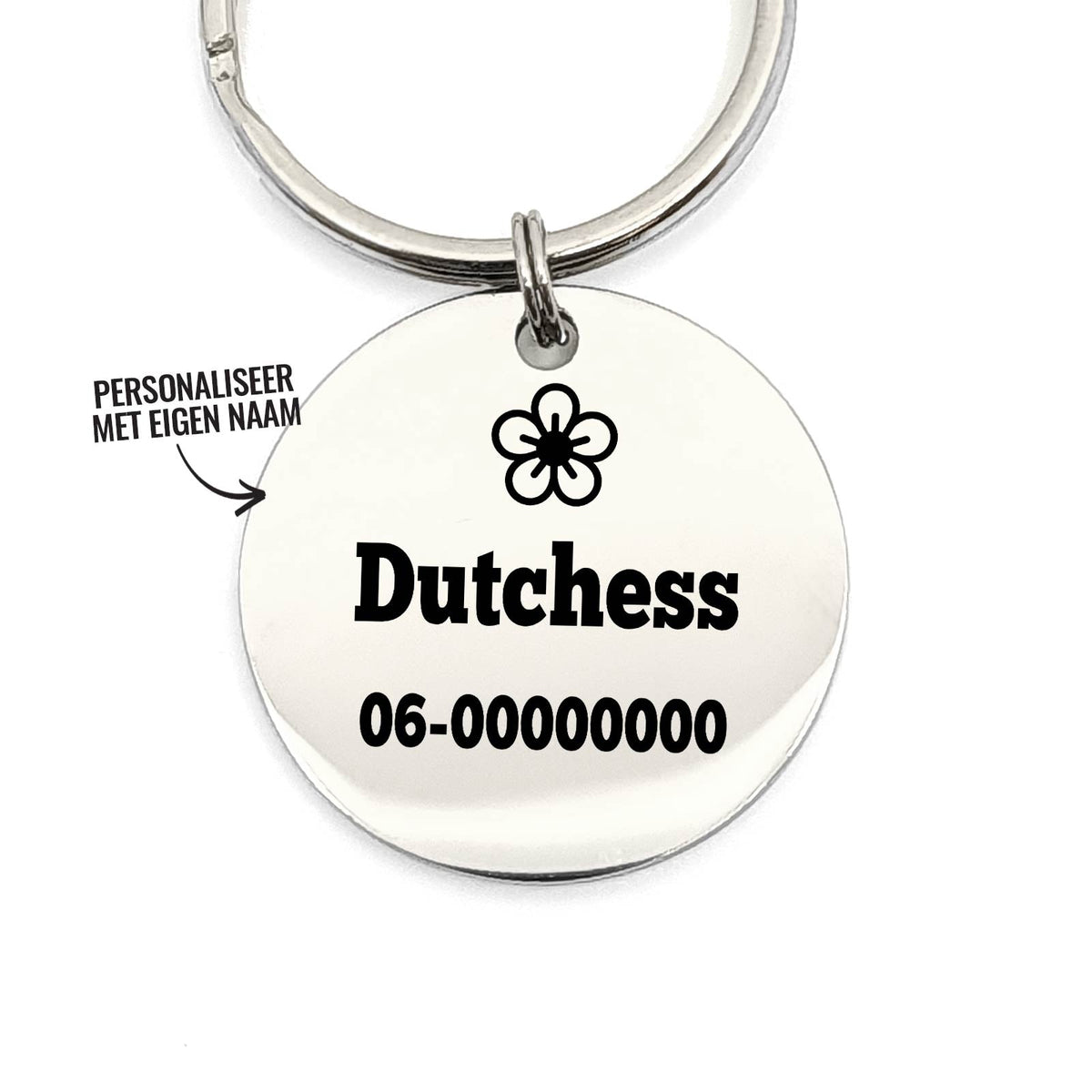 Honden of Katten Penning Custom met Telefoonnummer - Bella Mia