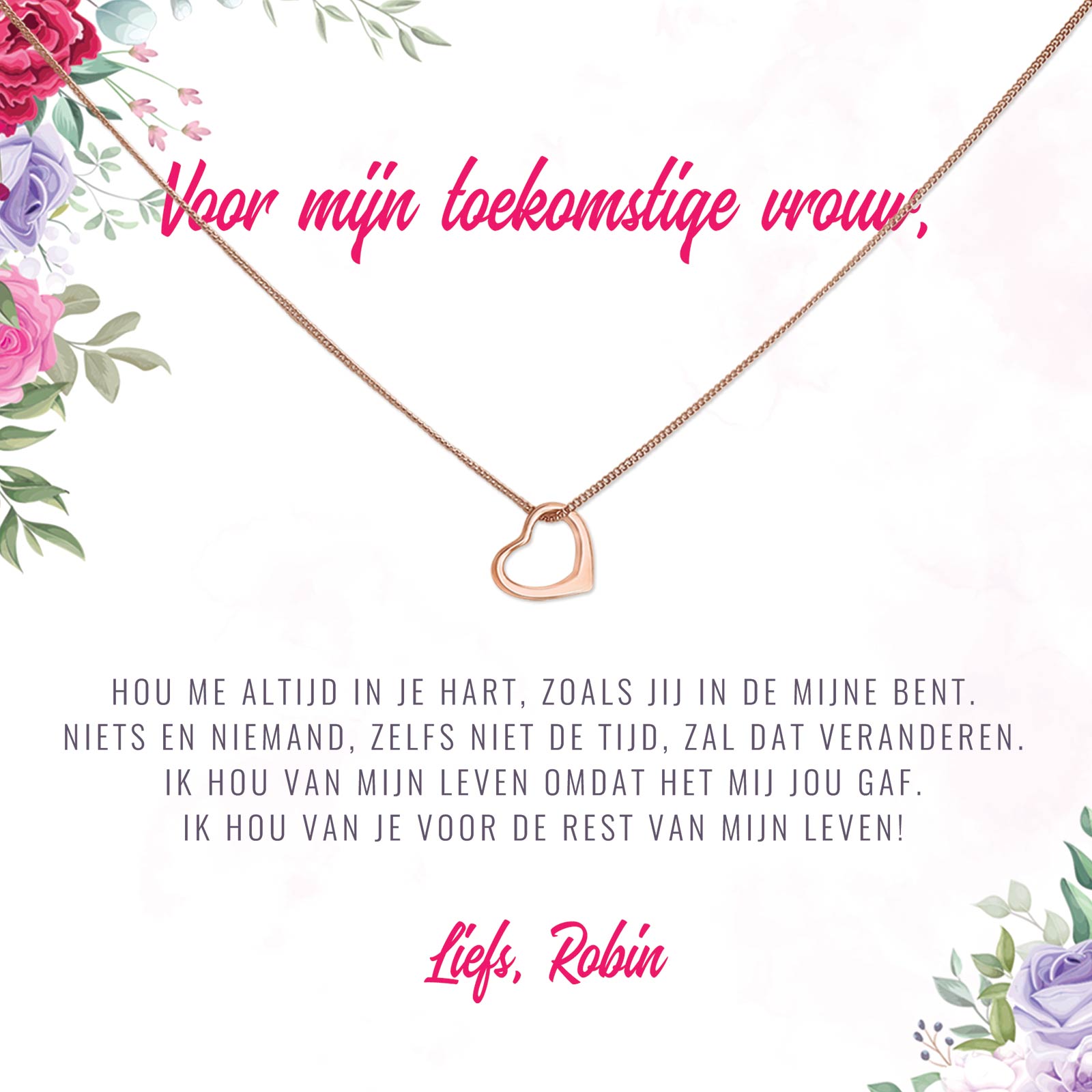 Hou Me Altijd In Je Hart Ketting - Bella Mia