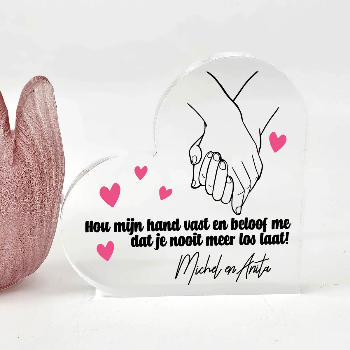 Hou Mijn Hand Vast - Hart van Plexiglas - Bella Mia
