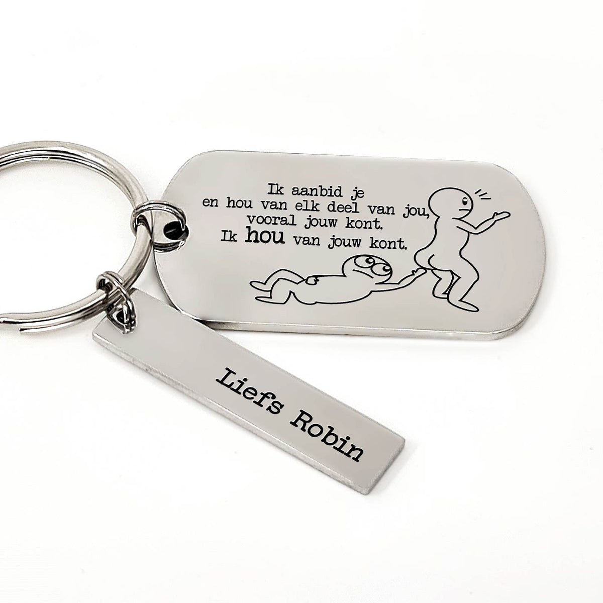 Ik Aanbid Je En Hou Van Elk Deel Van Jou Sleutelhanger - Bella Mia