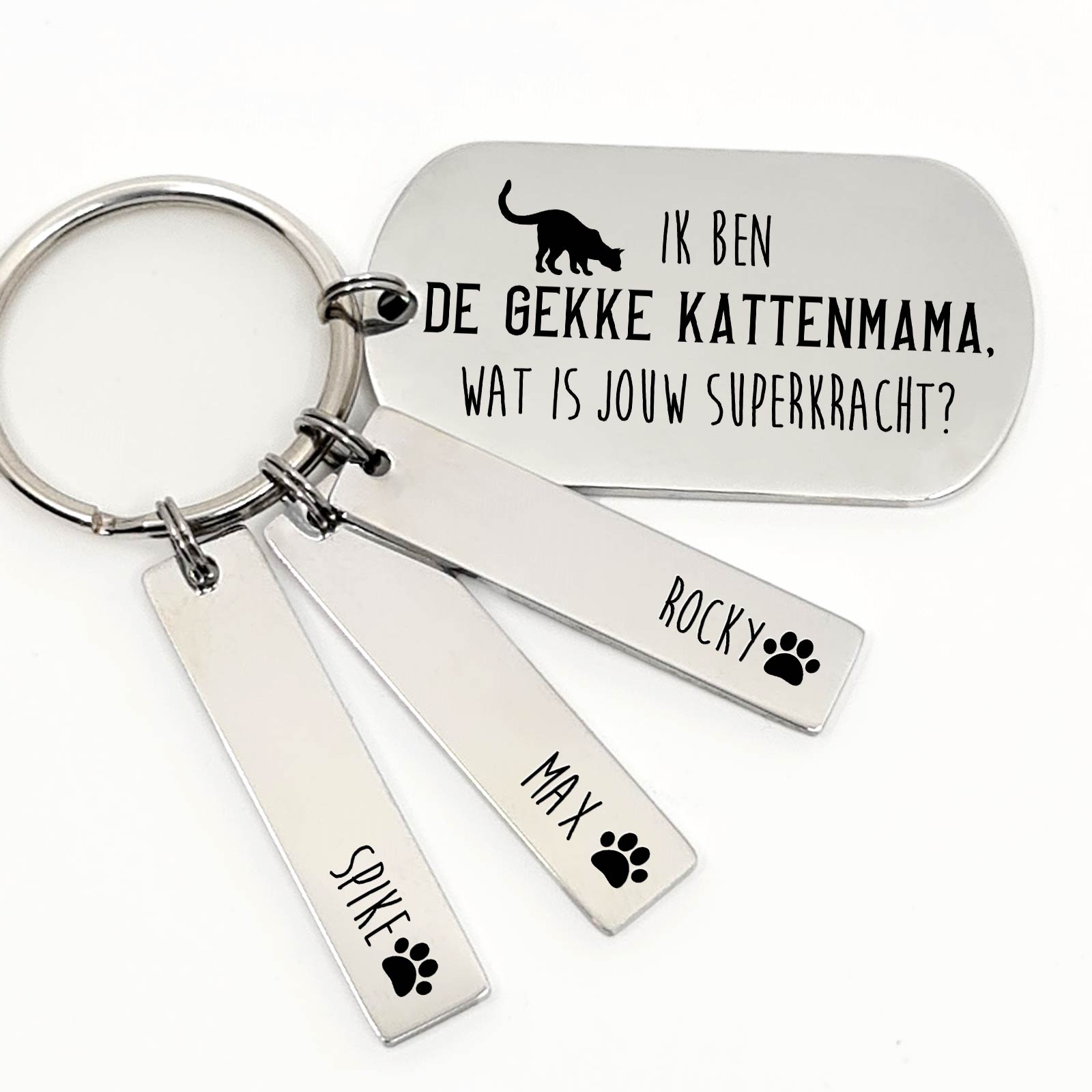 Ik Ben De Gekke Kattenmama Sleutelhanger - Bella Mia