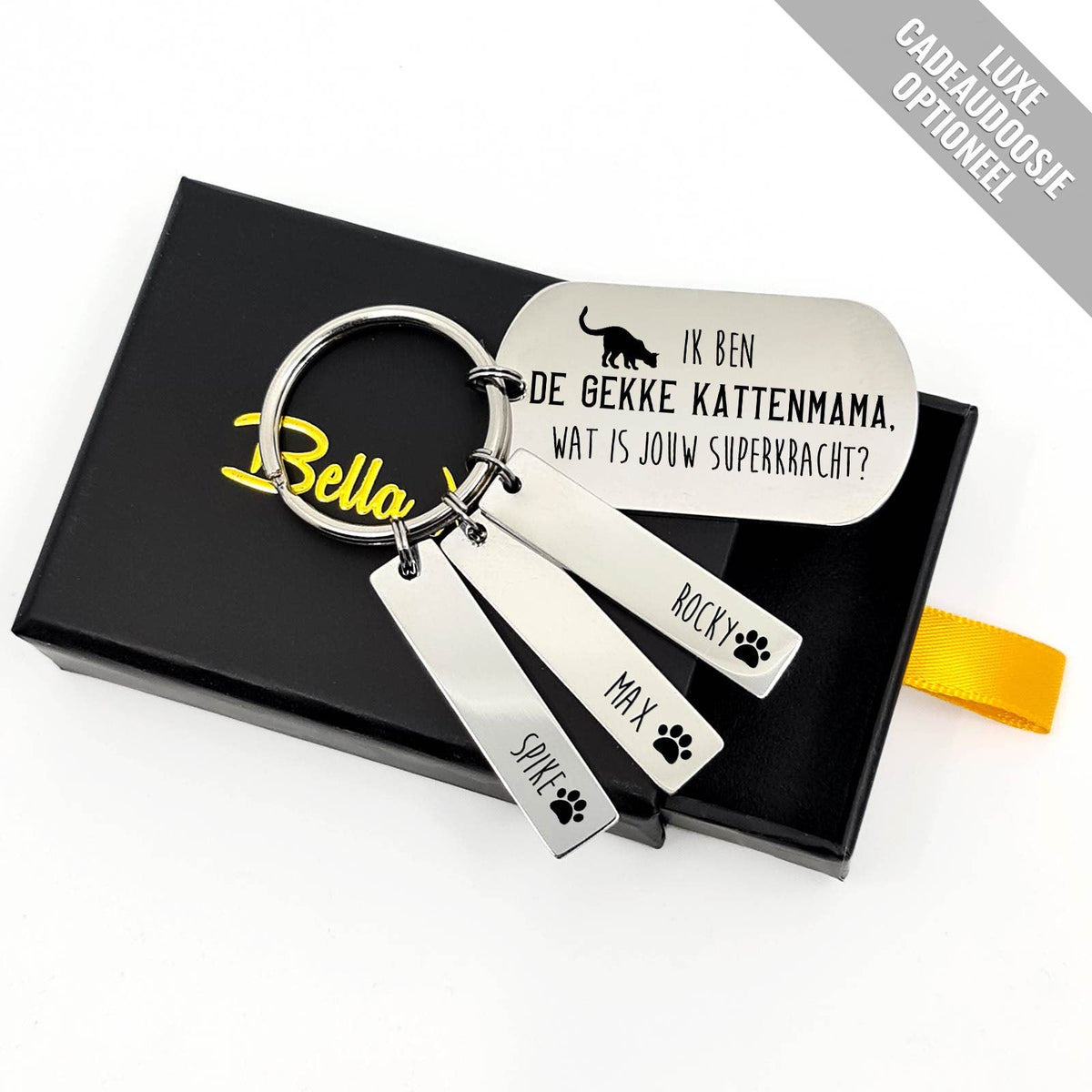 Ik Ben De Gekke Kattenmama Sleutelhanger - Bella Mia