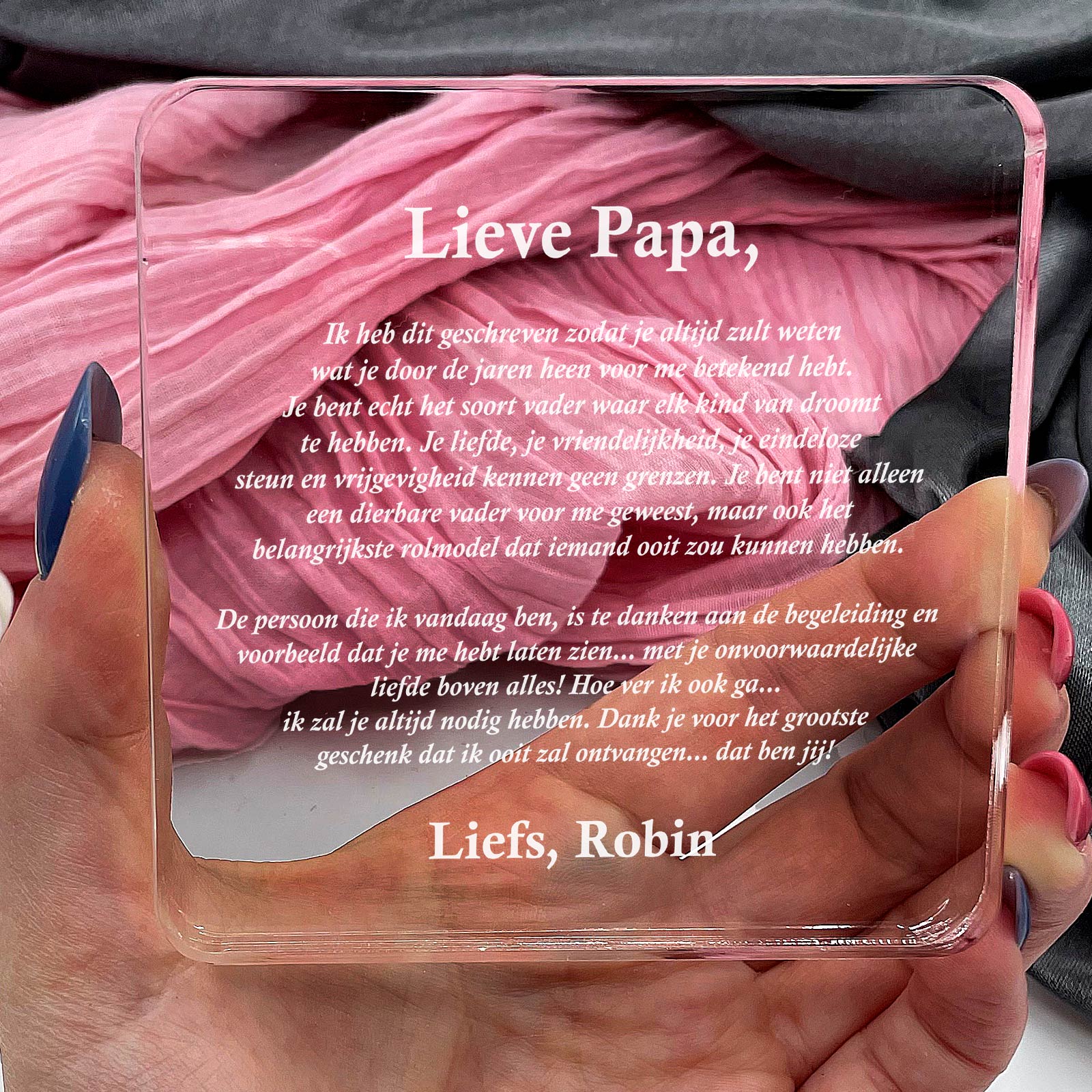 Ik Heb Dit Gedicht Geschreven Papa Plexi Glas Cadeau - Bella Mia