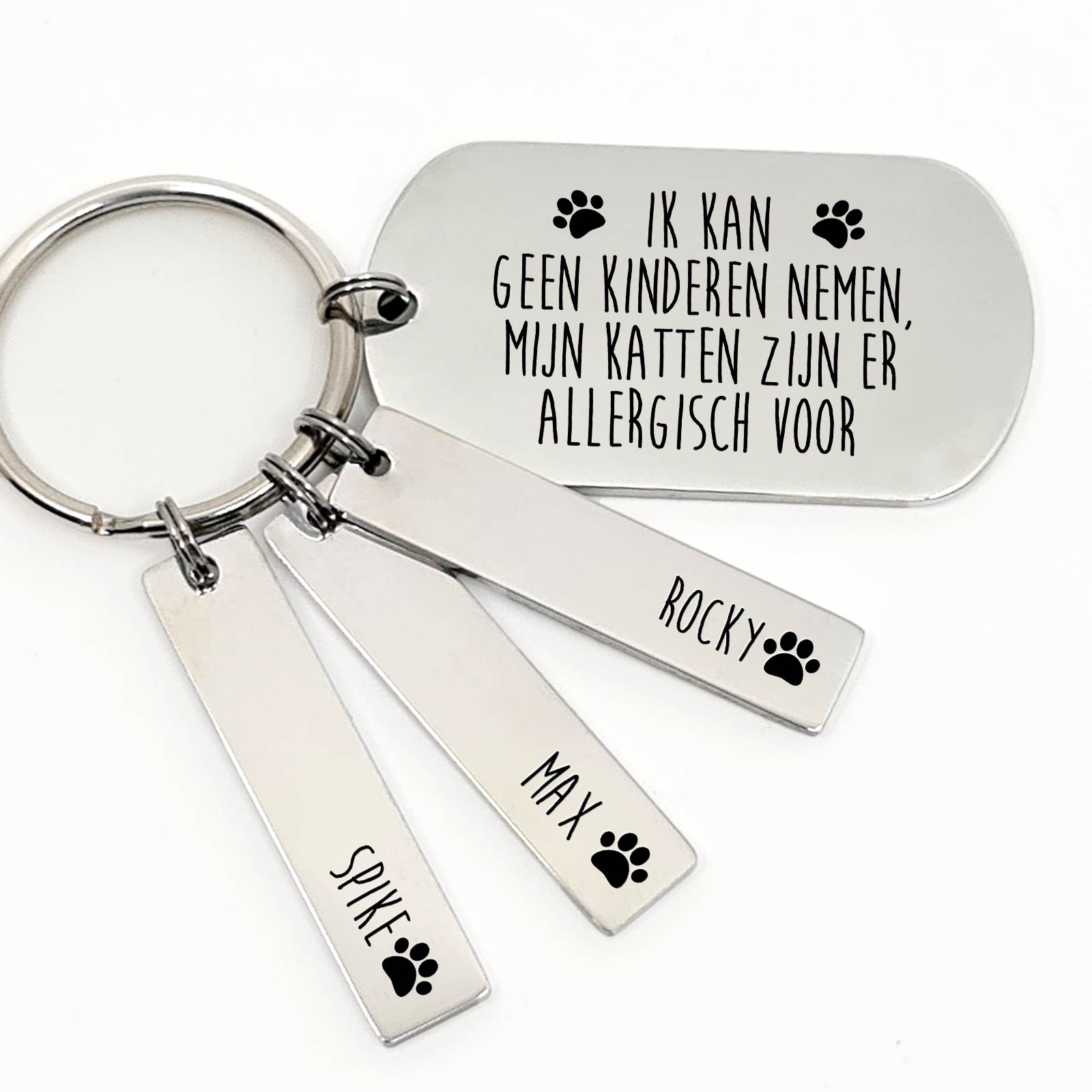 Ik Kan Geen Kinderen Nemen Mijn Katten Zijn Er Allergisch Voor Sleutelhanger - Bella Mia