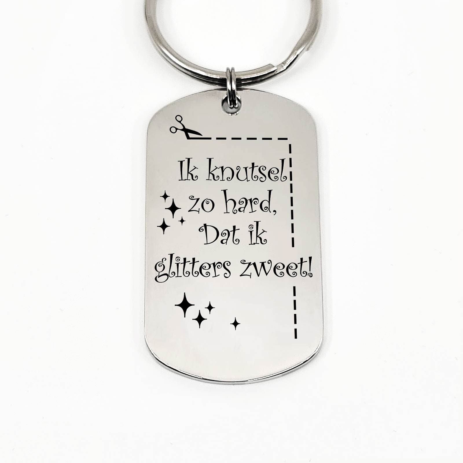 Ik Knutsel Zo Hard Dat Ik Glitters Zweet Sleutelhanger - Bella Mia