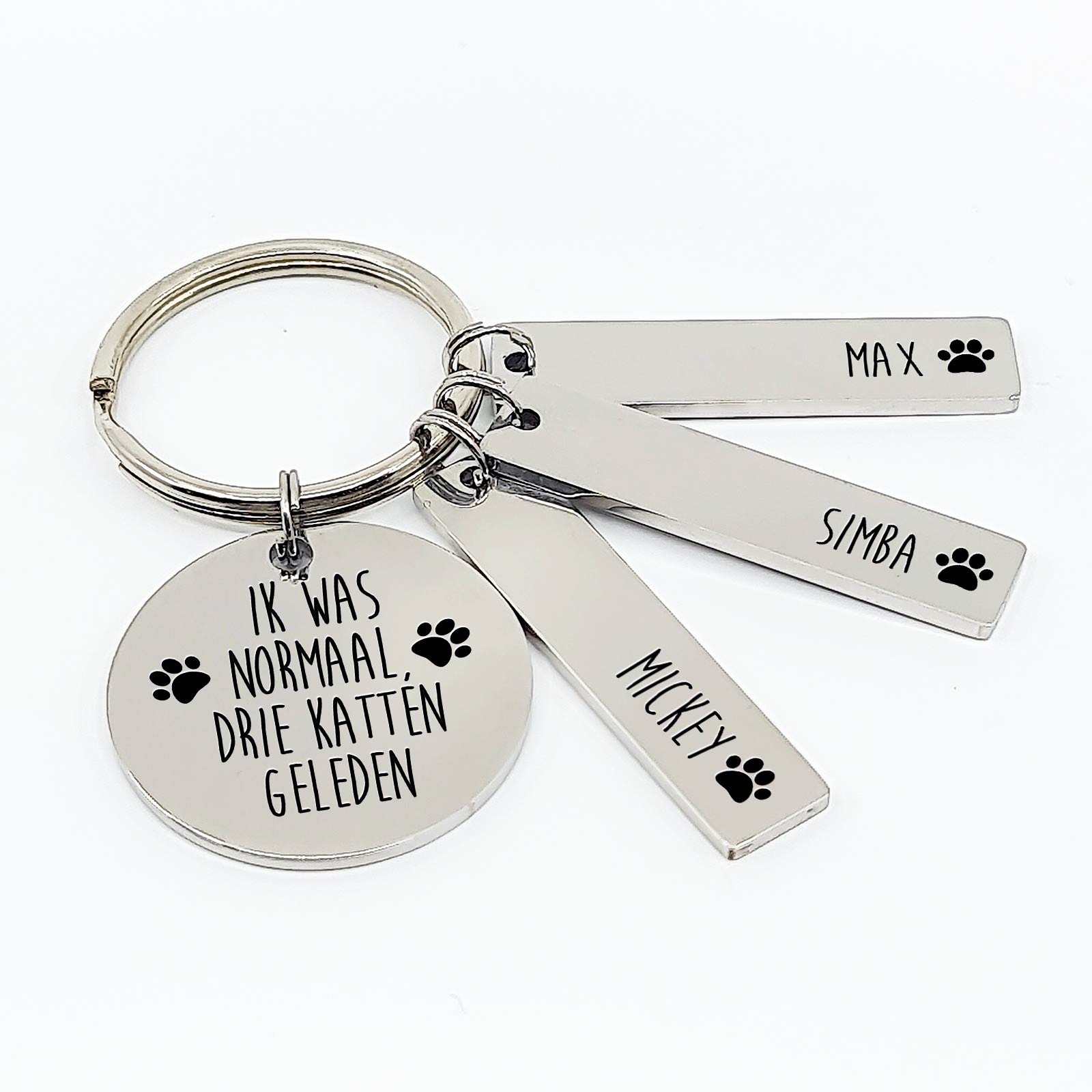 Ik Was Normaal, Drie Katten Geleden Sleutelhanger - Bella Mia