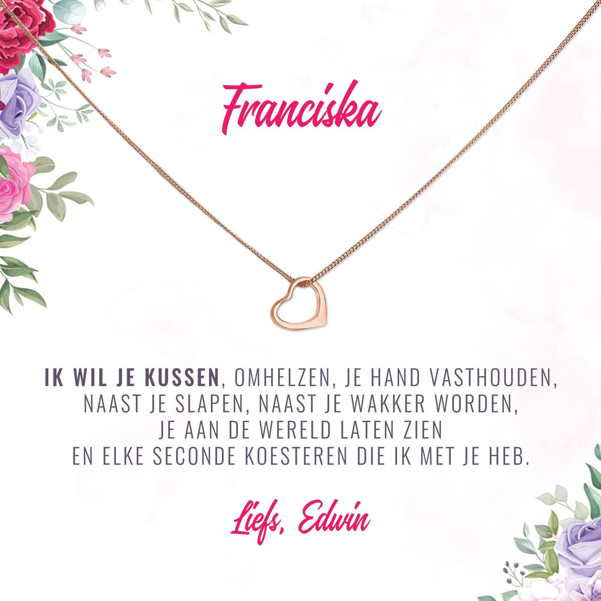 Ik Wil Je Kussen, Je Omhelzen Je Hand Vasthouden.. Ketting - Bella Mia