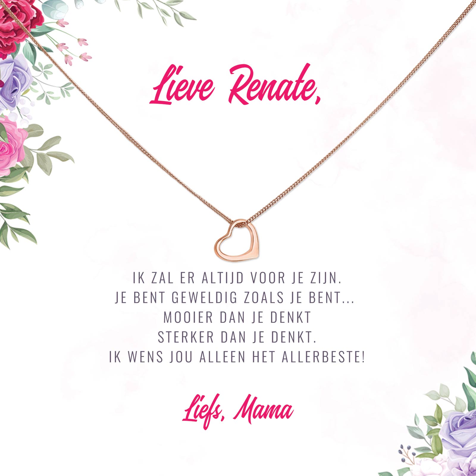 Ik Zal Er Altijd Voor Je Zijn Ketting - Bella Mia