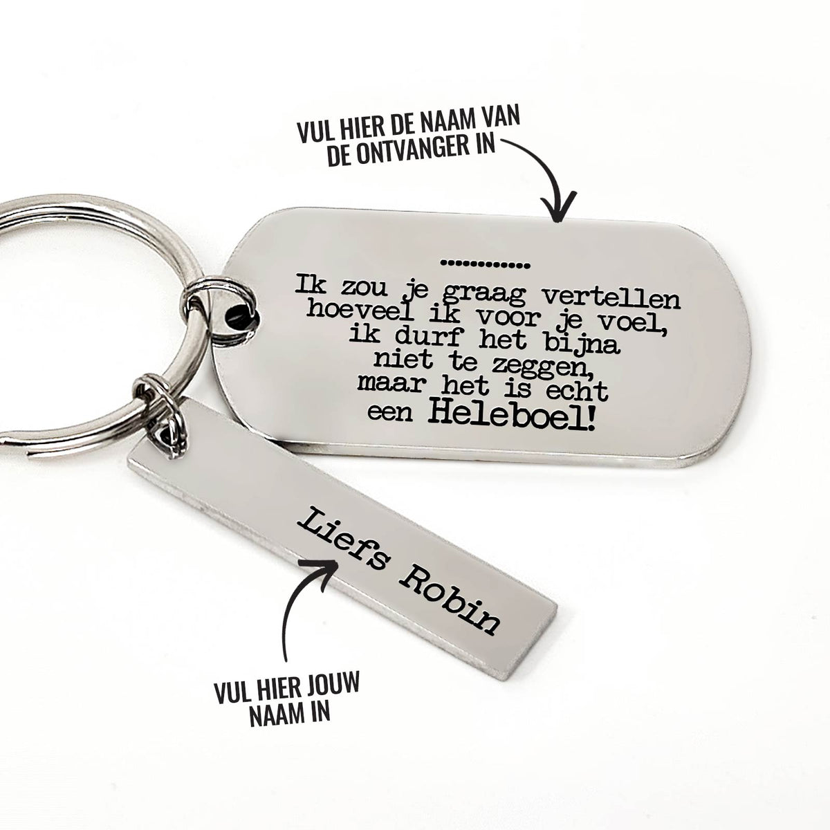 Ik Zou Je Graag Vertellen Hoeveel Ik Voor Je Voel.. + Naam Sleutelhanger - Bella Mia