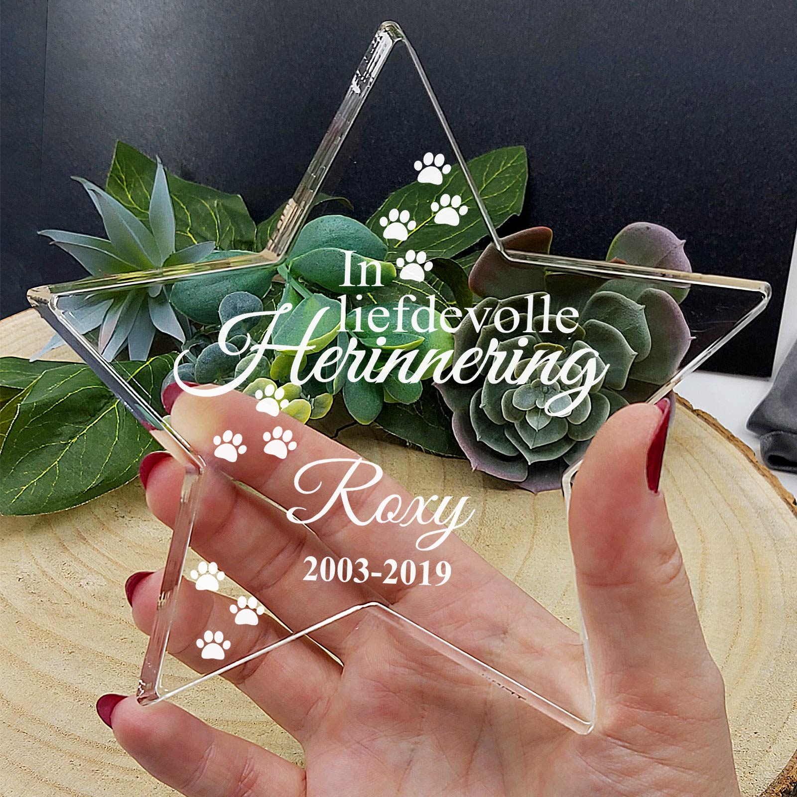 In Liefdevolle Herinnering Plexiglas Ster - Bella Mia