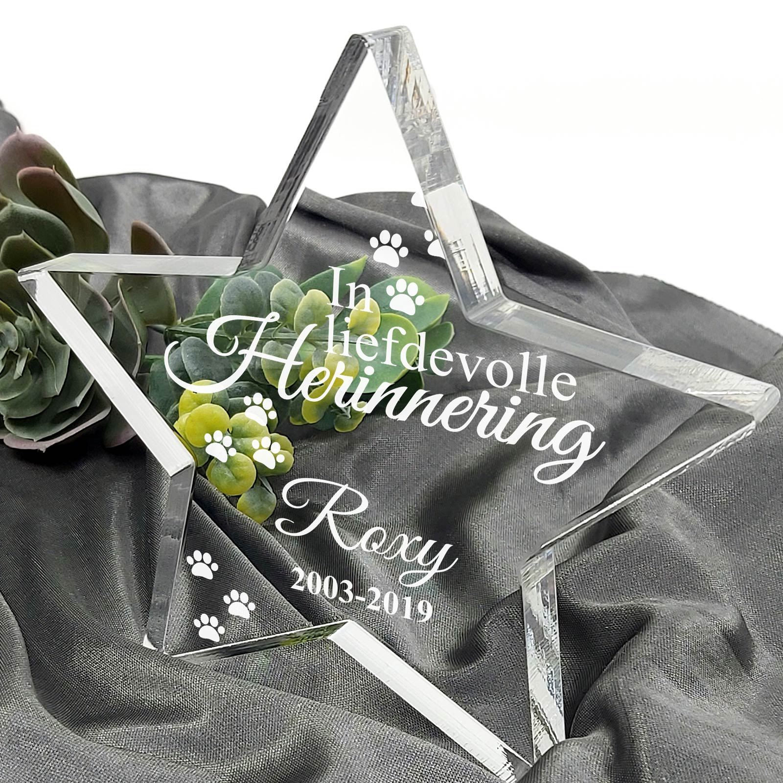 In Liefdevolle Herinnering Plexiglas Ster - Bella Mia