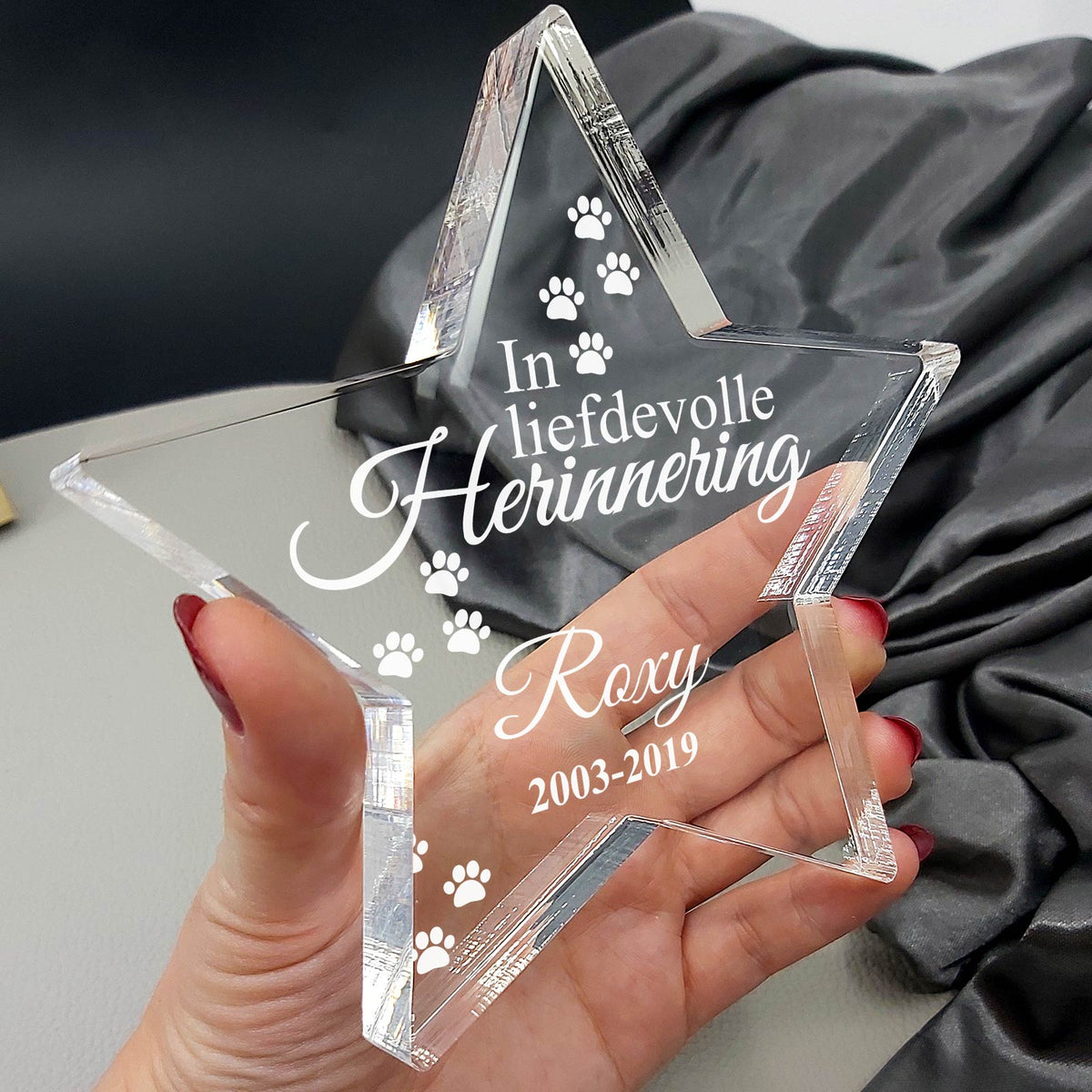 In Liefdevolle Herinnering Plexiglas Ster - Bella Mia