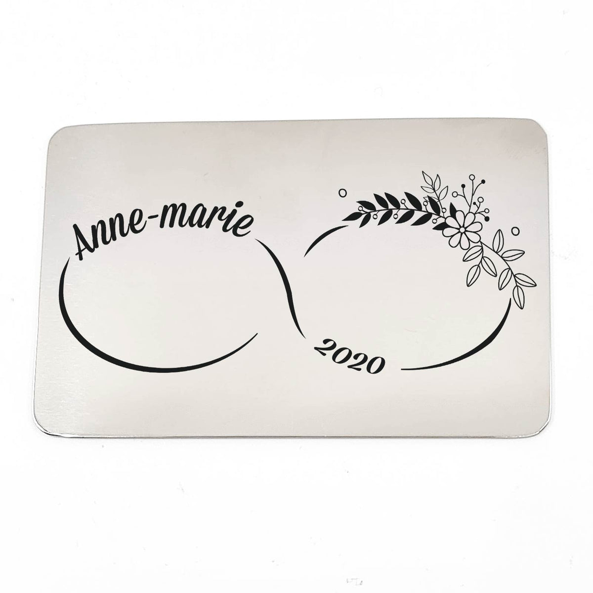 Infinity 1 Naam En Jaartaal Stalen Kaartje - Bella Mia