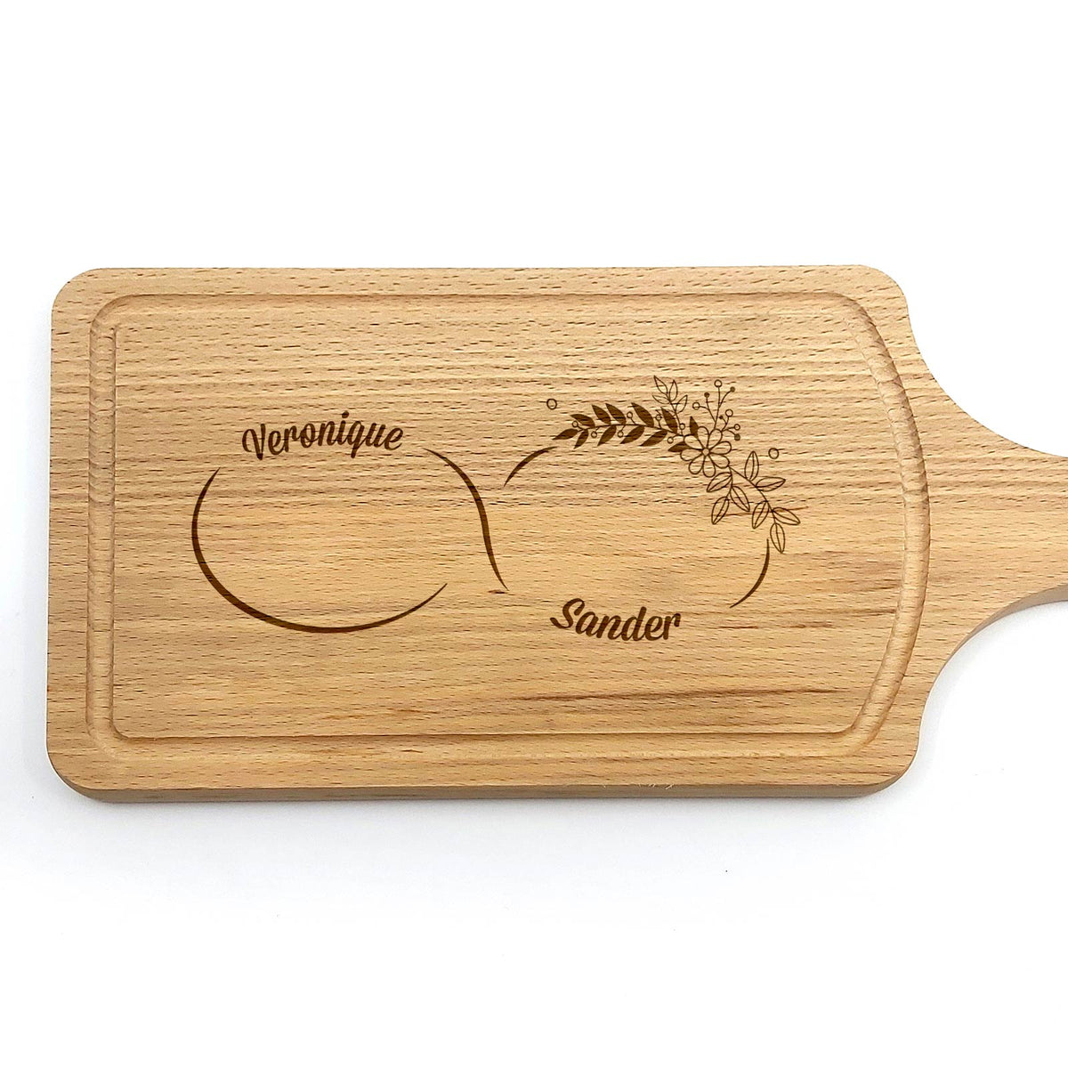 Infinity Teken Met Twee Namen Snijplank - Bella Mia