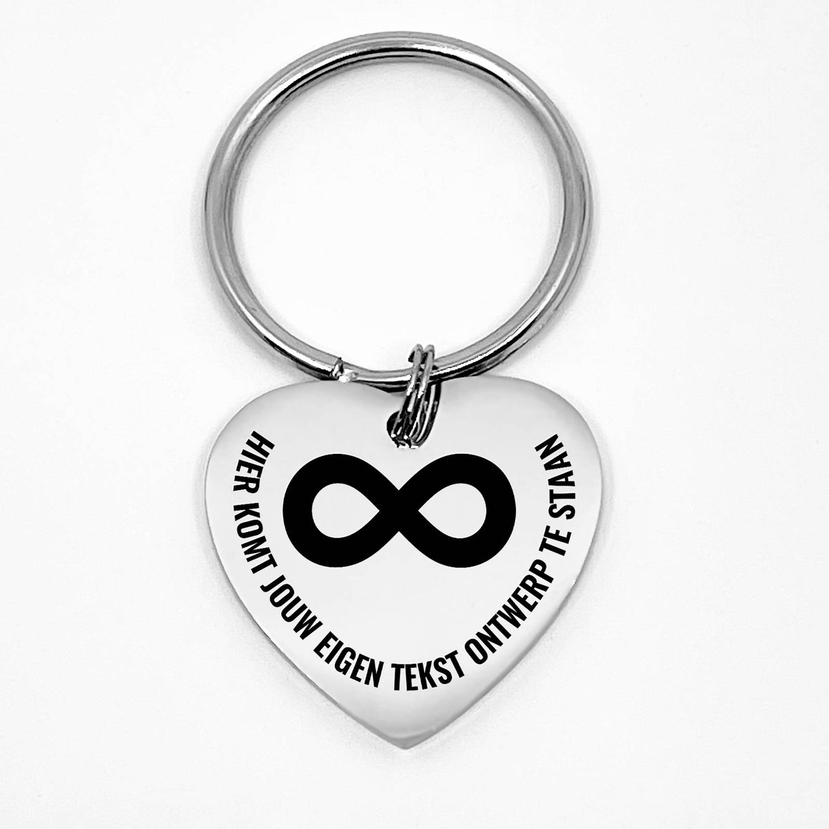 Infinityteken met eigen tekst - Hart Sleutelhanger - Bella Mia