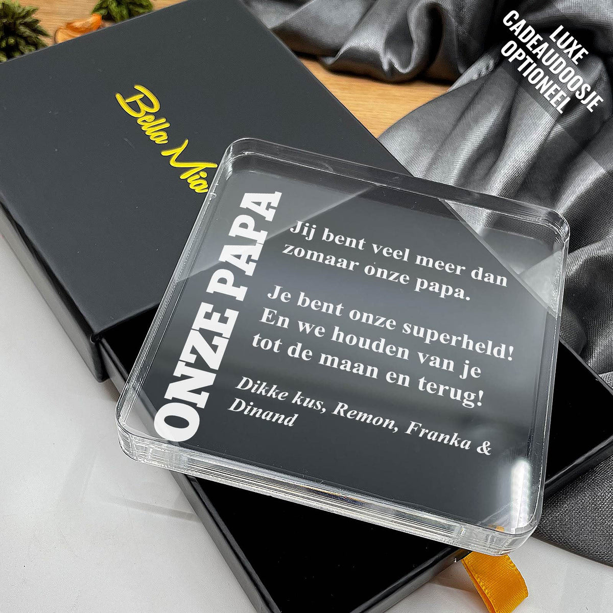 Je bent veel meer dan zomaar een papa! Plexi Glas Cadeau - Bella Mia