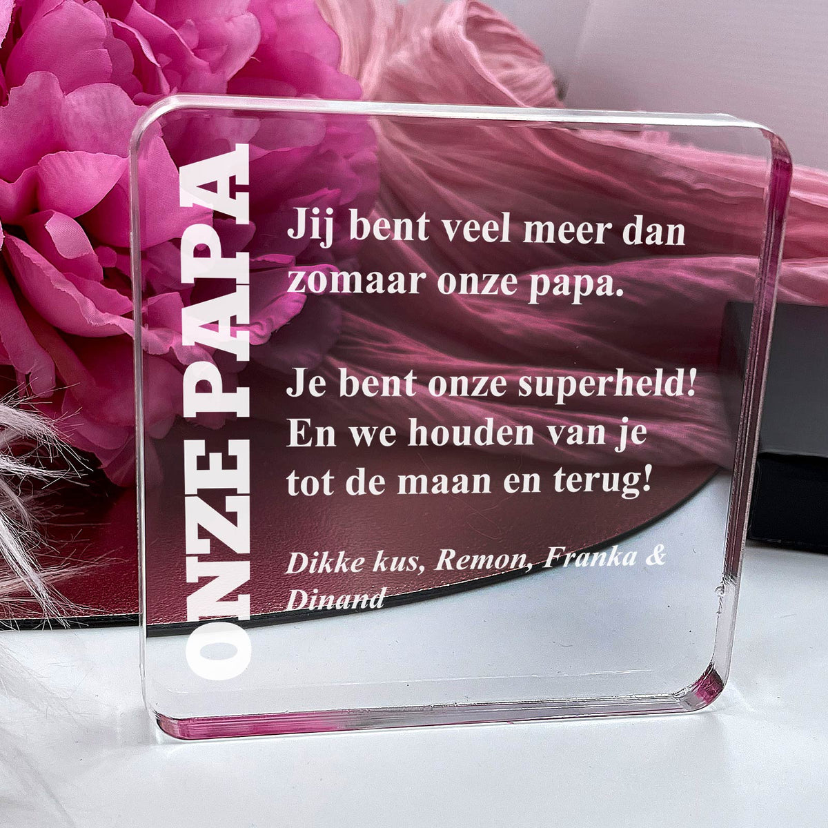 Je bent veel meer dan zomaar een papa! Plexi Glas Cadeau - Bella Mia