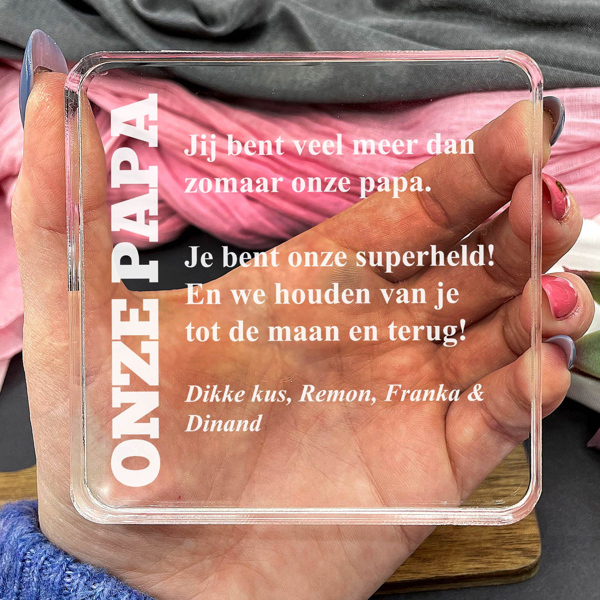 Je bent veel meer dan zomaar een papa! Plexi Glas Cadeau - Bella Mia
