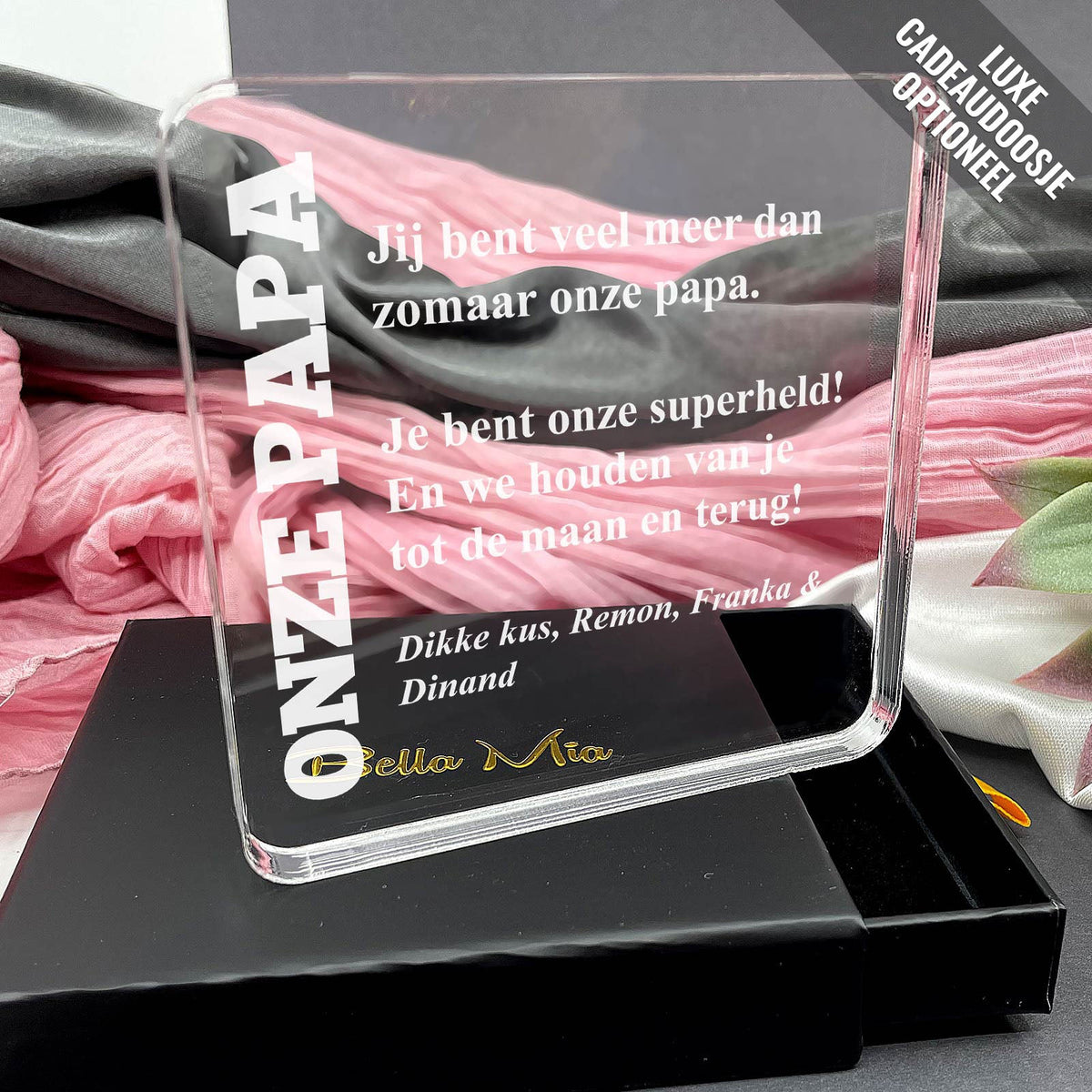 Je bent veel meer dan zomaar een papa! Plexi Glas Cadeau - Bella Mia