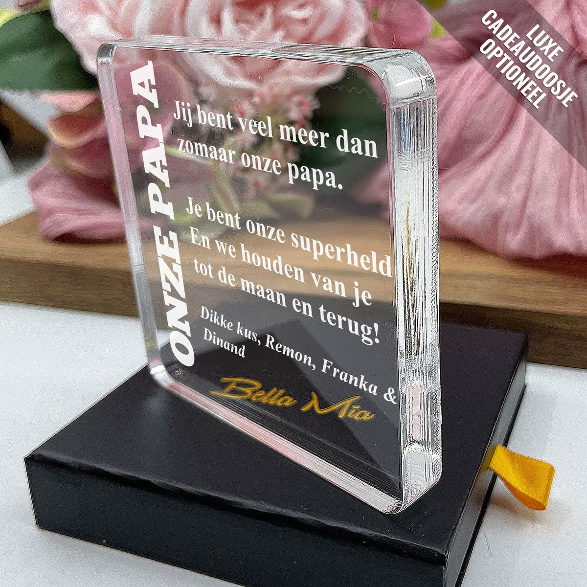 Je bent veel meer dan zomaar een papa! Plexi Glas Cadeau - Bella Mia
