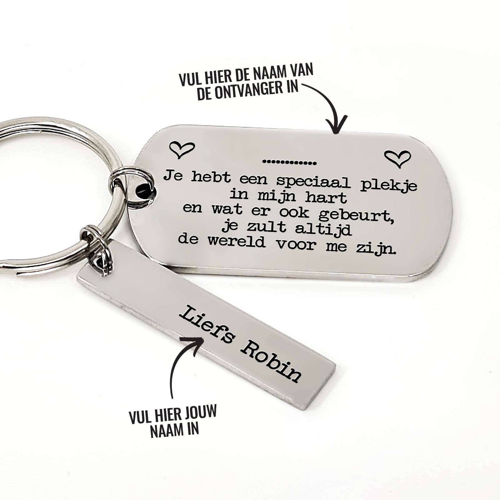 Je Hebt Een Speciaal Plekje In Mijn Hart.. + Naam Sleutelhanger - Bella Mia
