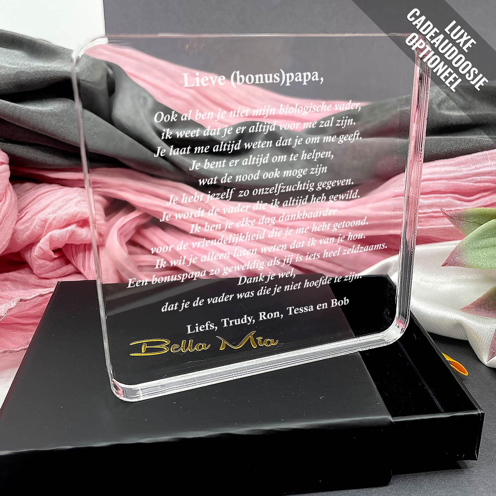 Je Wordt De Vader Die Ik Altijd Heb Gewild Plexi Glas Cadeau - Bella Mia