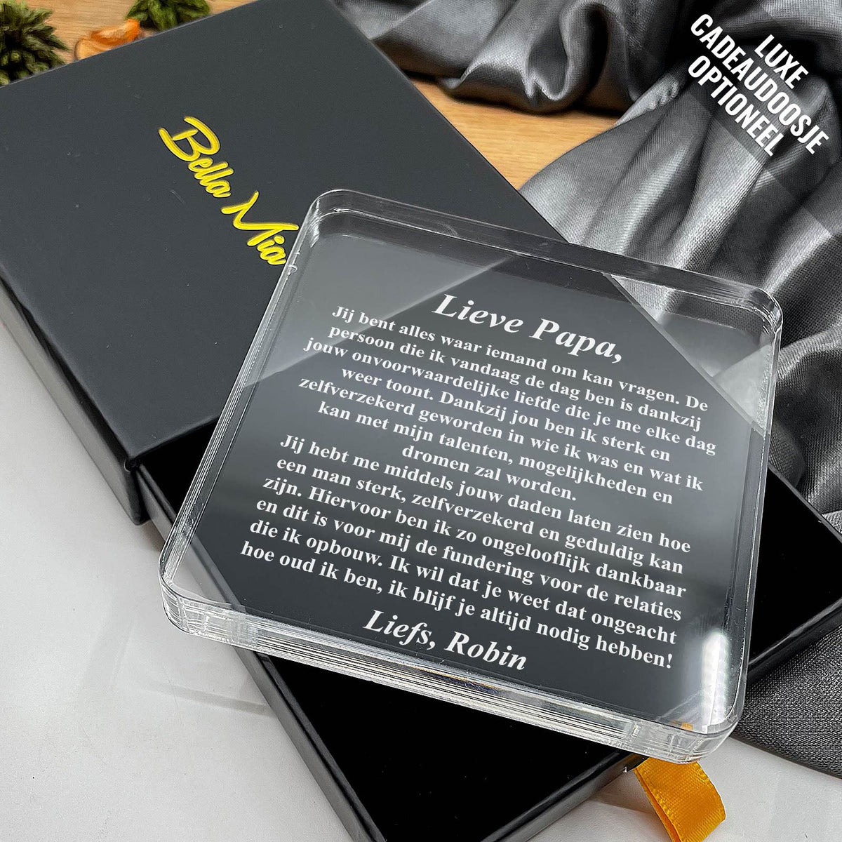 Jij bent alles papa! Plexi Glas Cadeau - Bella Mia