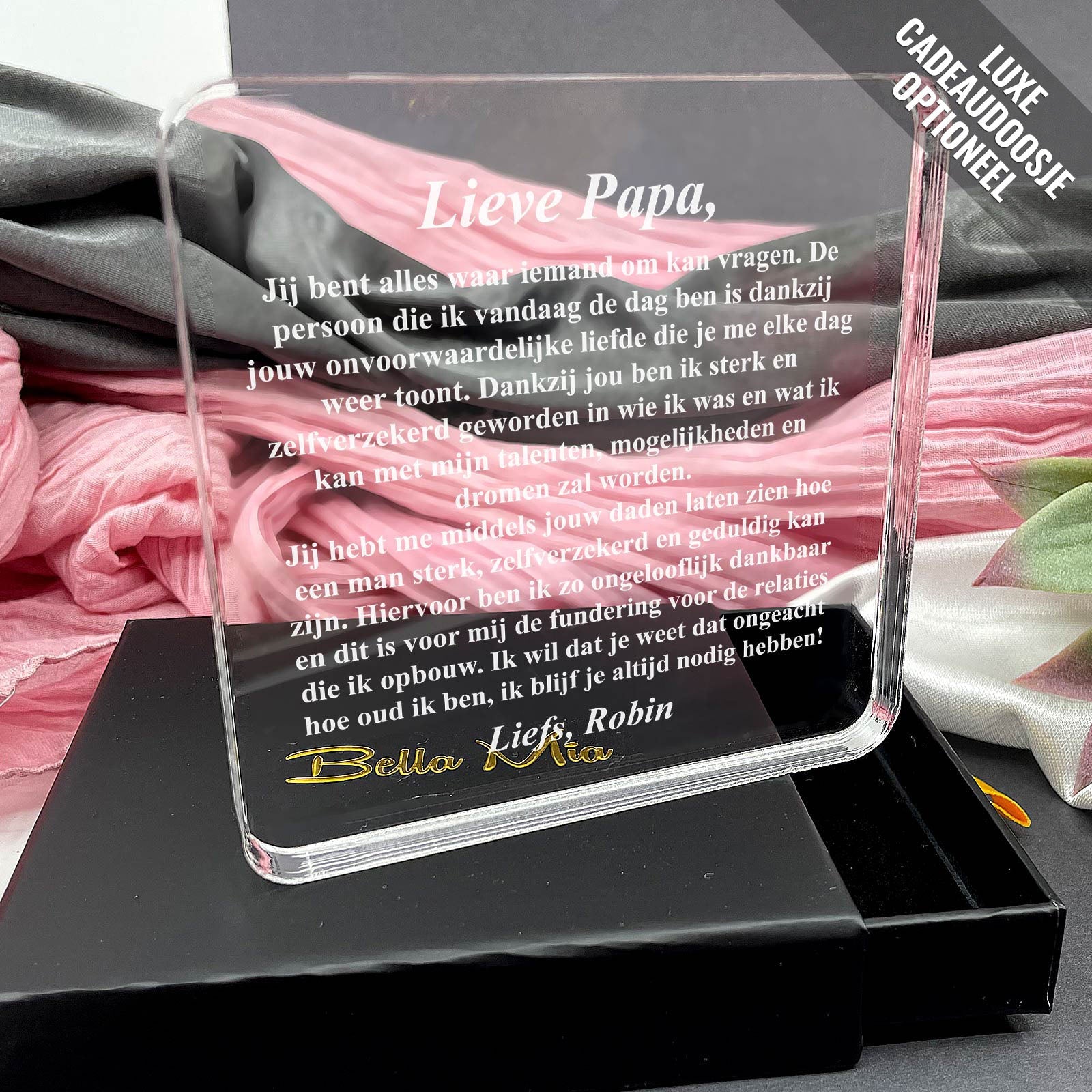 Jij bent alles papa! Plexi Glas Cadeau - Bella Mia